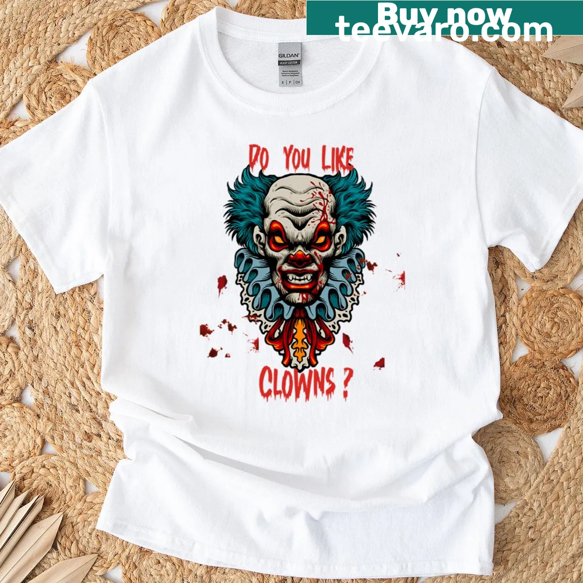 T-shirt with the text 'Do You Like Clowns' for Halloween — on a men's t-shirt