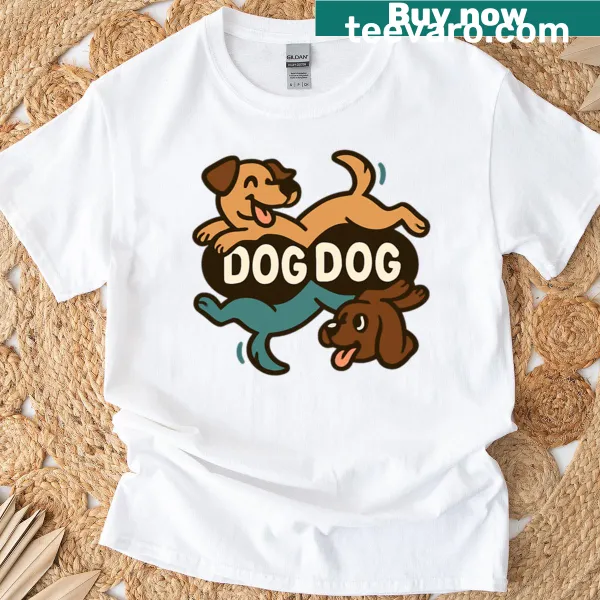 Cute cartoon T-shirt for dog lovers featuring double dog graphic