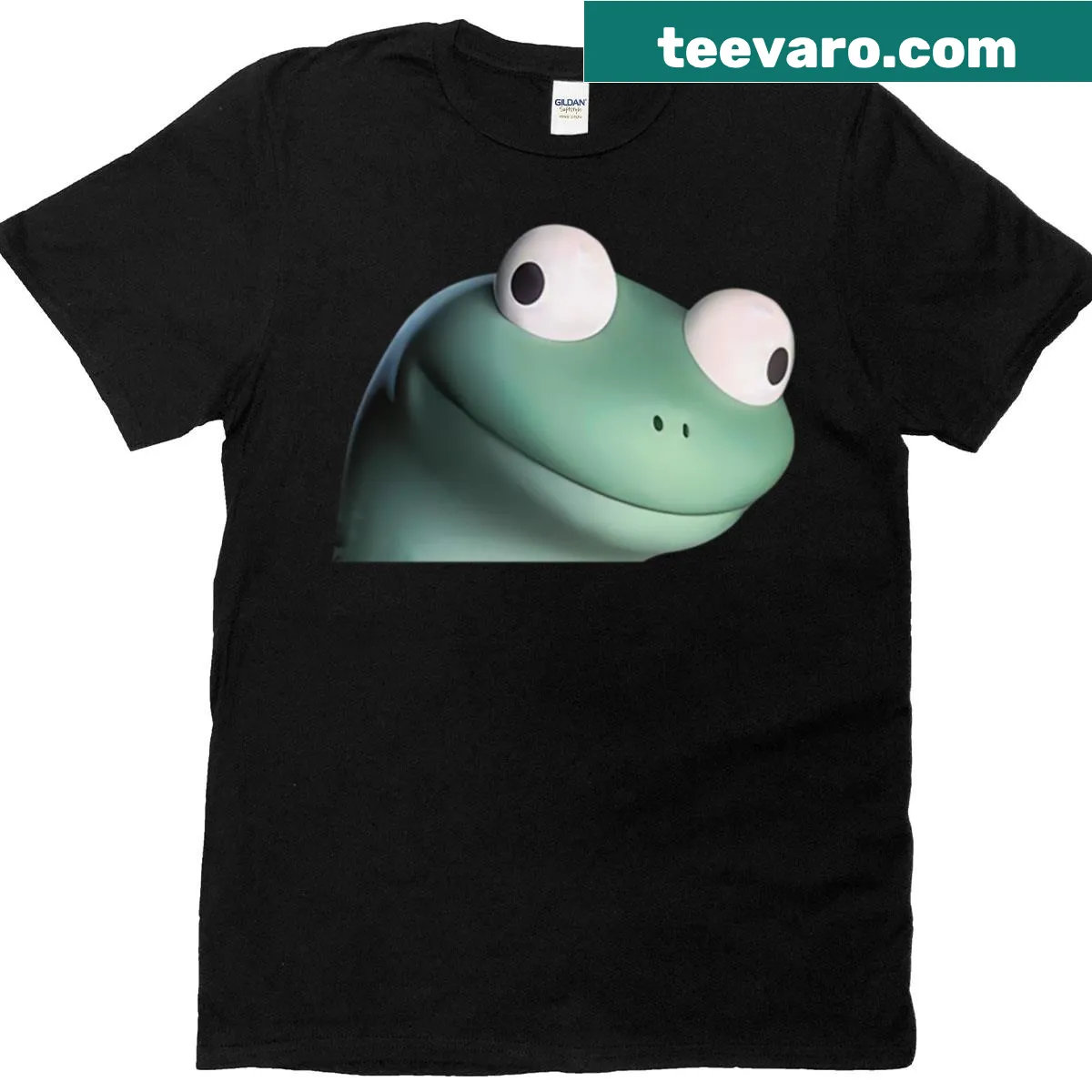 Funny lizard meme graphic on Elio t-shirt — on a men's t-shirt