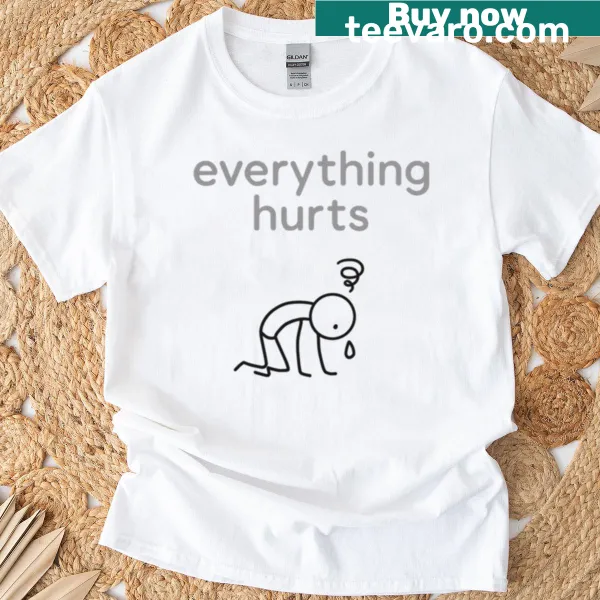 Minimalist gym tee with an exhausted stick figure graphic