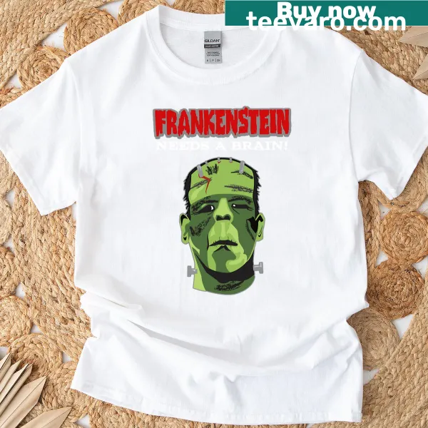 Cartoon Frankenstein character humorously asking for a brain
