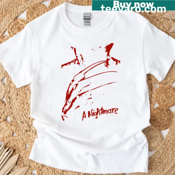 Illustrative Freddy Krueger t-shirt featuring iconic horror imagery