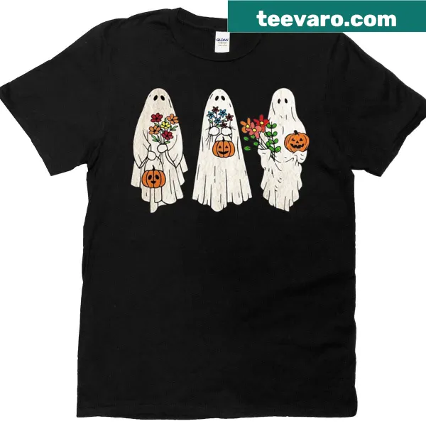 Whimsical cartoon ghost design on a T-shirt