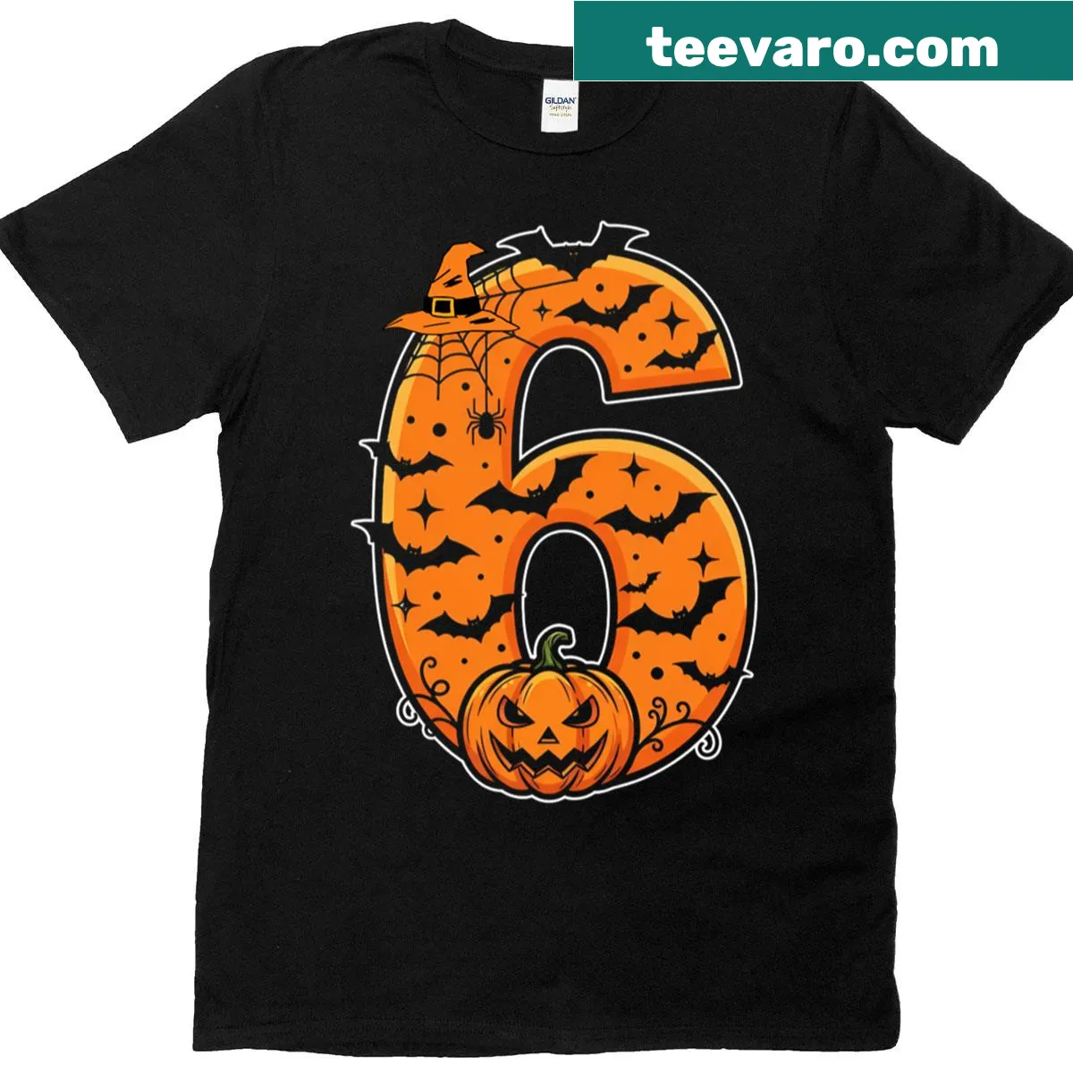 Couples spooky t-shirt with humorous meme design featuring numbers 6 and 7 — on a men's t-shirt