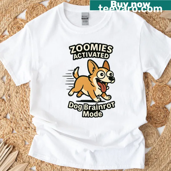 Funny dog zoomies meme shirt with humorous illustration