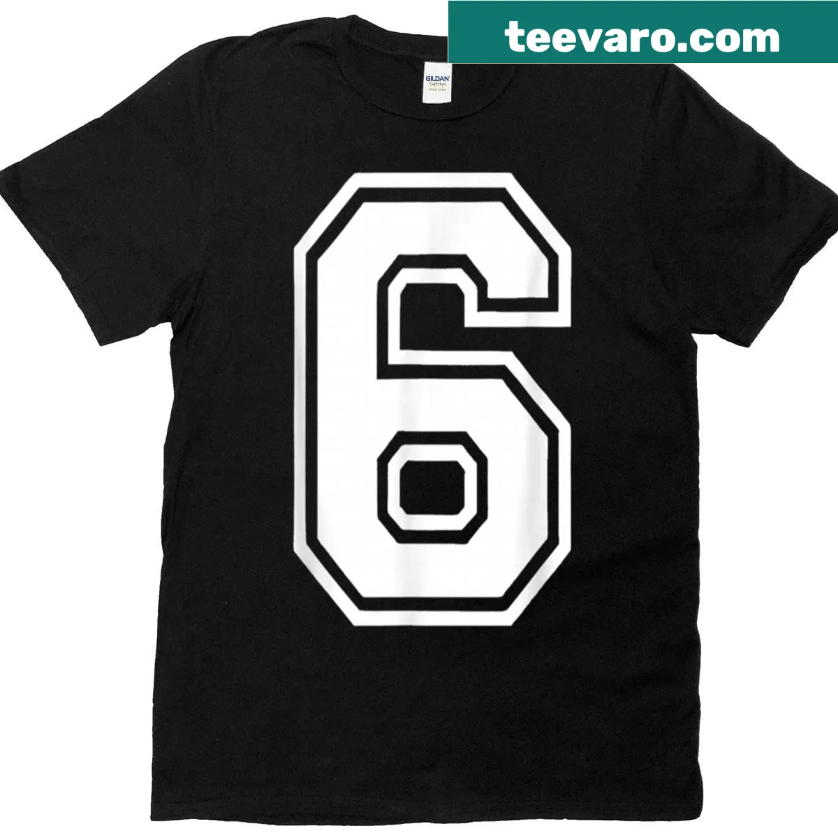 Matching group costume t-shirt featuring Number 6 67 meme — on a men's t-shirt