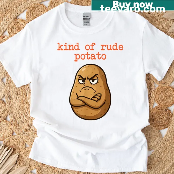 Funny Thanksgiving t-shirt featuring sweet potato and rude potato characters