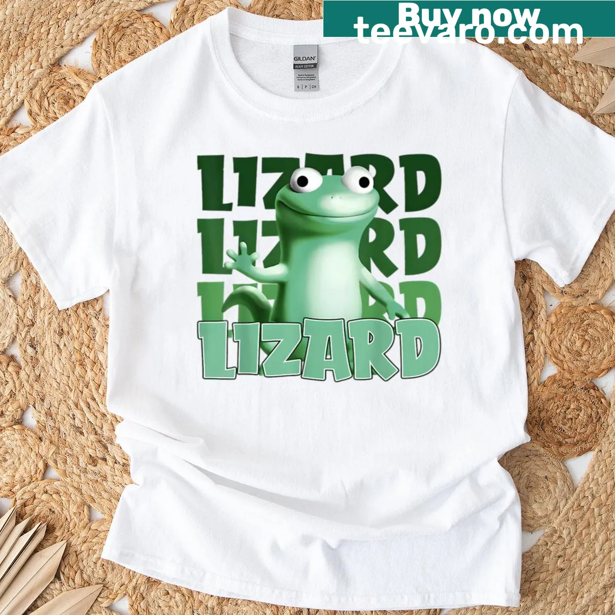 Weirdcore meme T-shirt featuring cartoon lizards in a playful design — on a men's t-shirt