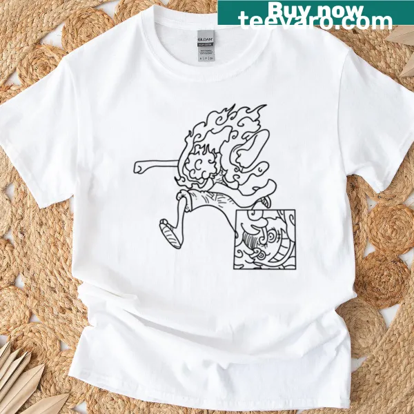 Anime-inspired t-shirt featuring an outline of Luffy's punch.
