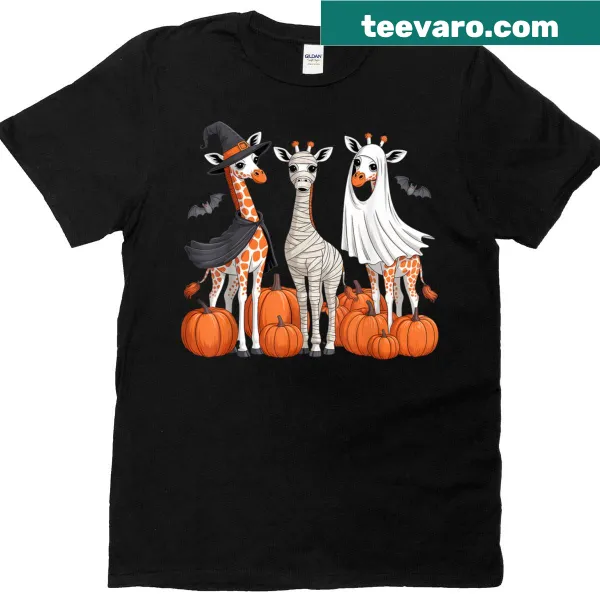 Cute giraffe mummy witch Halloween t-shirt for kids