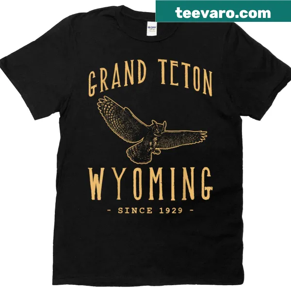 Illustrative owl graphic t-shirt inspired by Wyoming wildlife