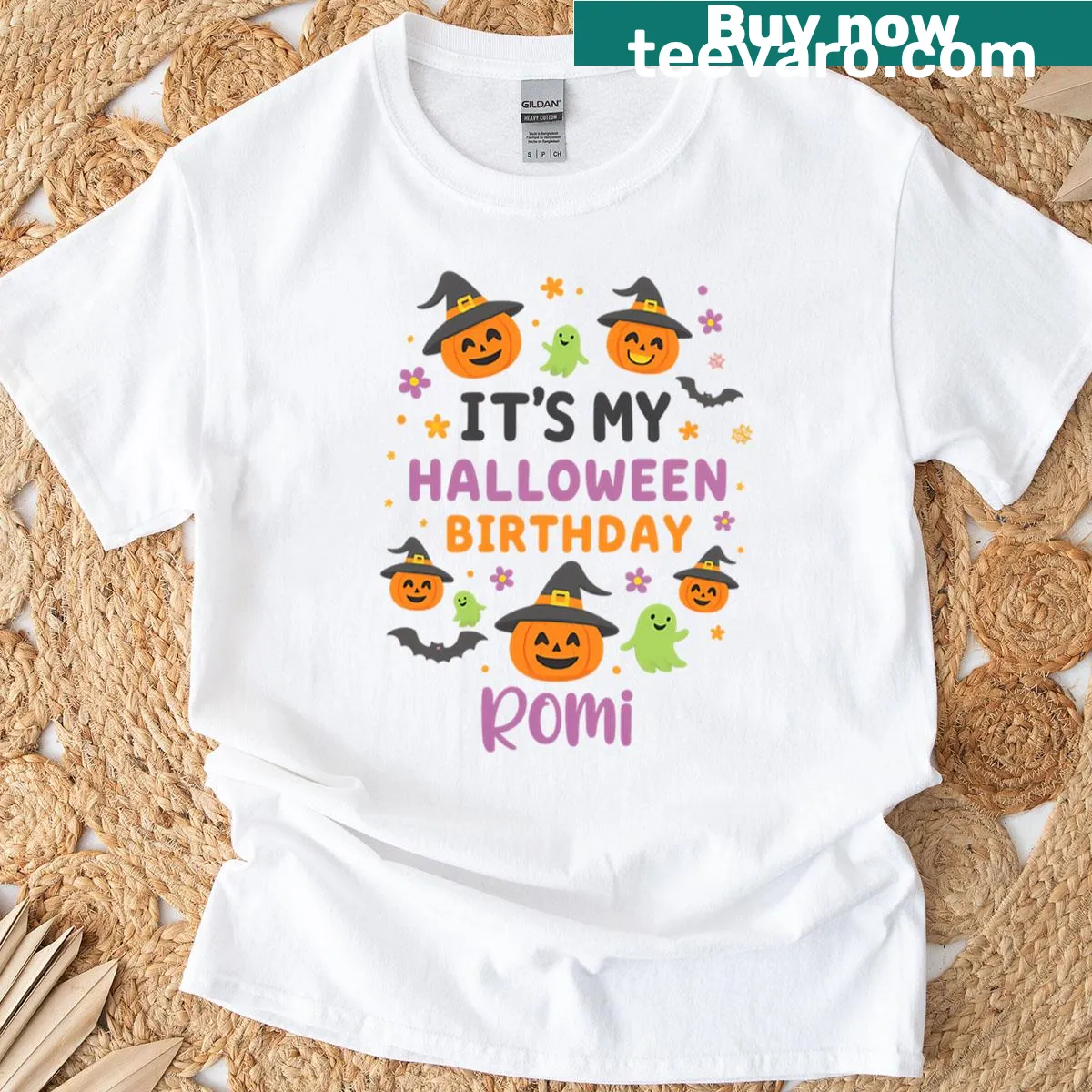 Cute pumpkin design on a T-shirt for a Halloween birthday celebration. — on a men's t-shirt