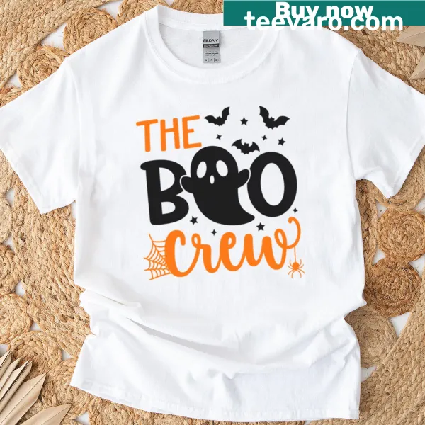 Custom kids t-shirt featuring 'Boo Crew' design for Halloween
