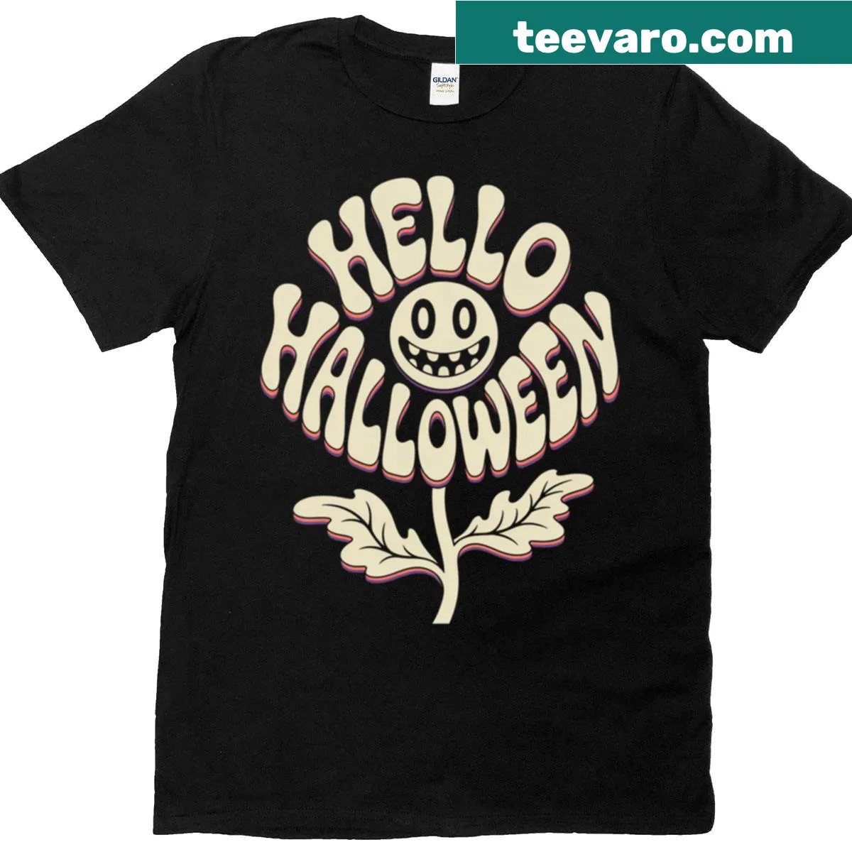 Cute Halloween floral graphic t-shirt design — on a men's t-shirt