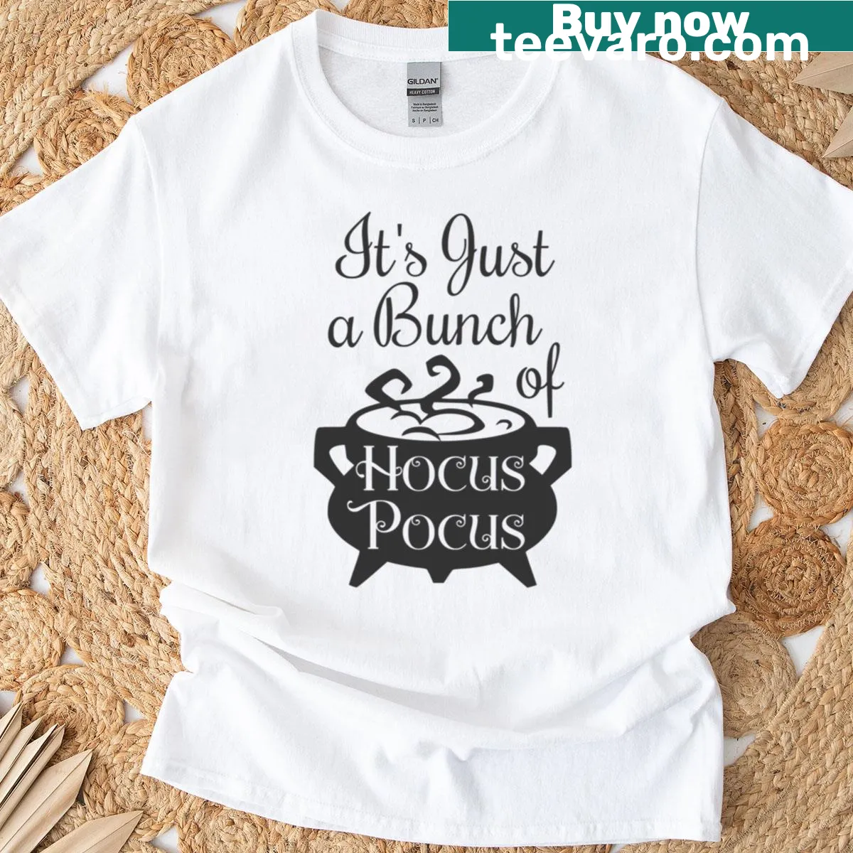 Hocus Pocus themed Halloween t-shirt with fun typography — on a men's t-shirt