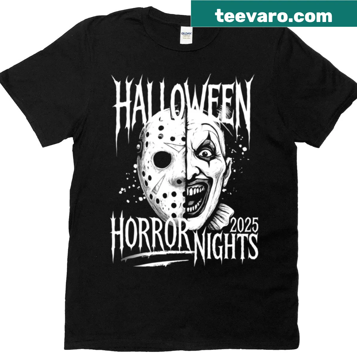 Vintage-style Halloween t-shirt with spooky graphic — on a men's t-shirt