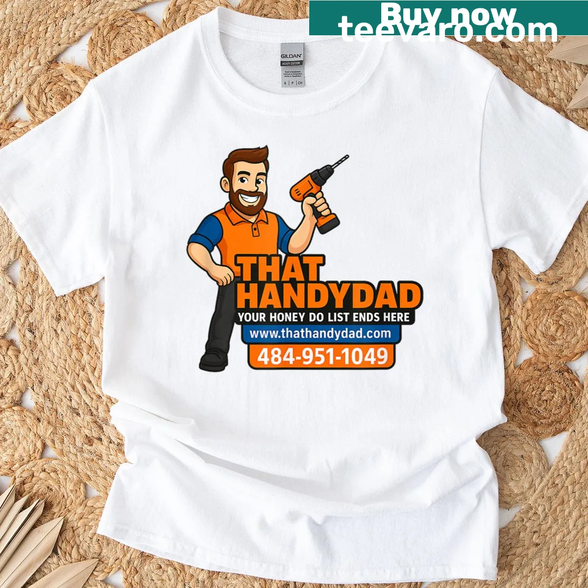 Simple typography Handy Dad t-shirt — on a men's t-shirt