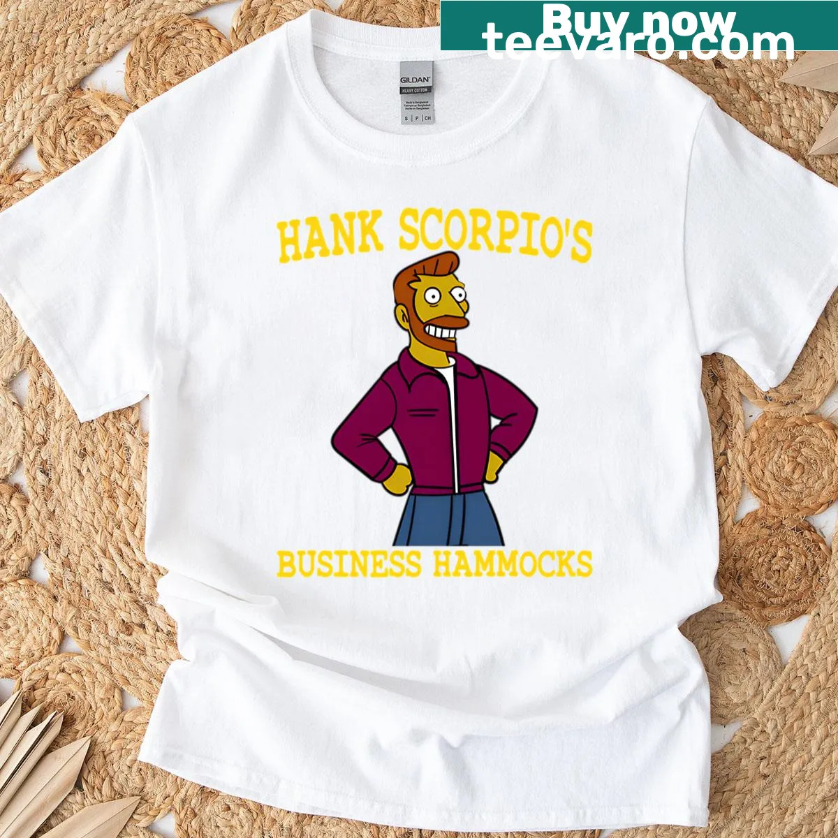 Hank Scorpio-themed oversized graphic T-shirt — on a men's t-shirt
