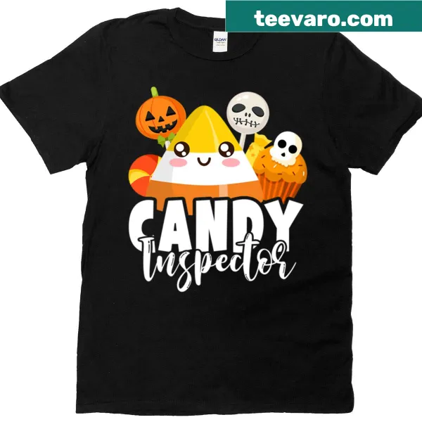 Cute t-shirt declaring 'Candy Inspector' for Halloween