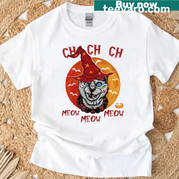 Playful Halloween shirt with catchy cat phrases