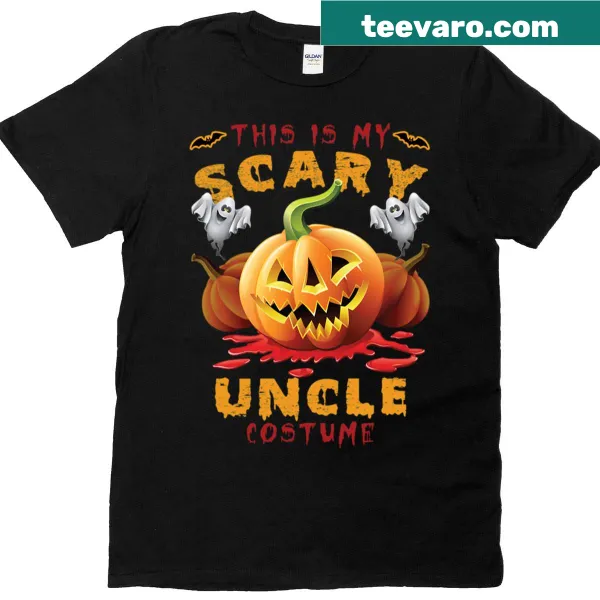 Funny Halloween t-shirt with 'This Is My Scary Pumpkin Uncle Costume'