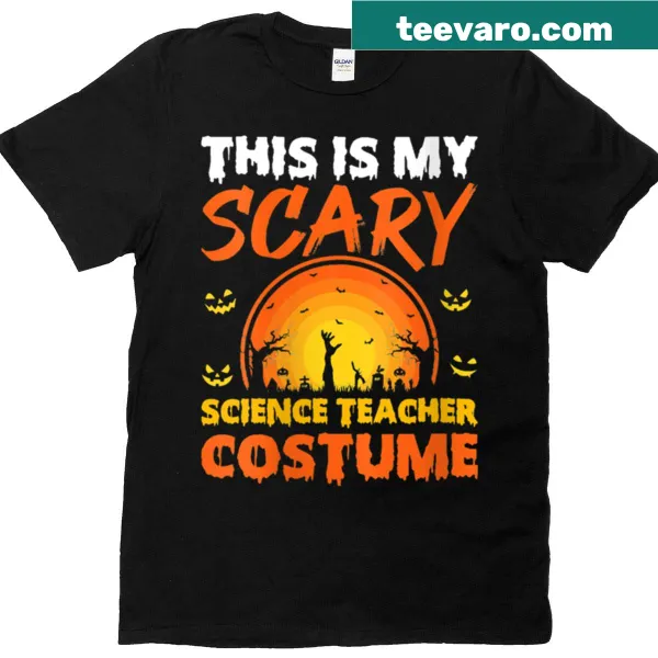 Funny Halloween teacher shirt with science design.