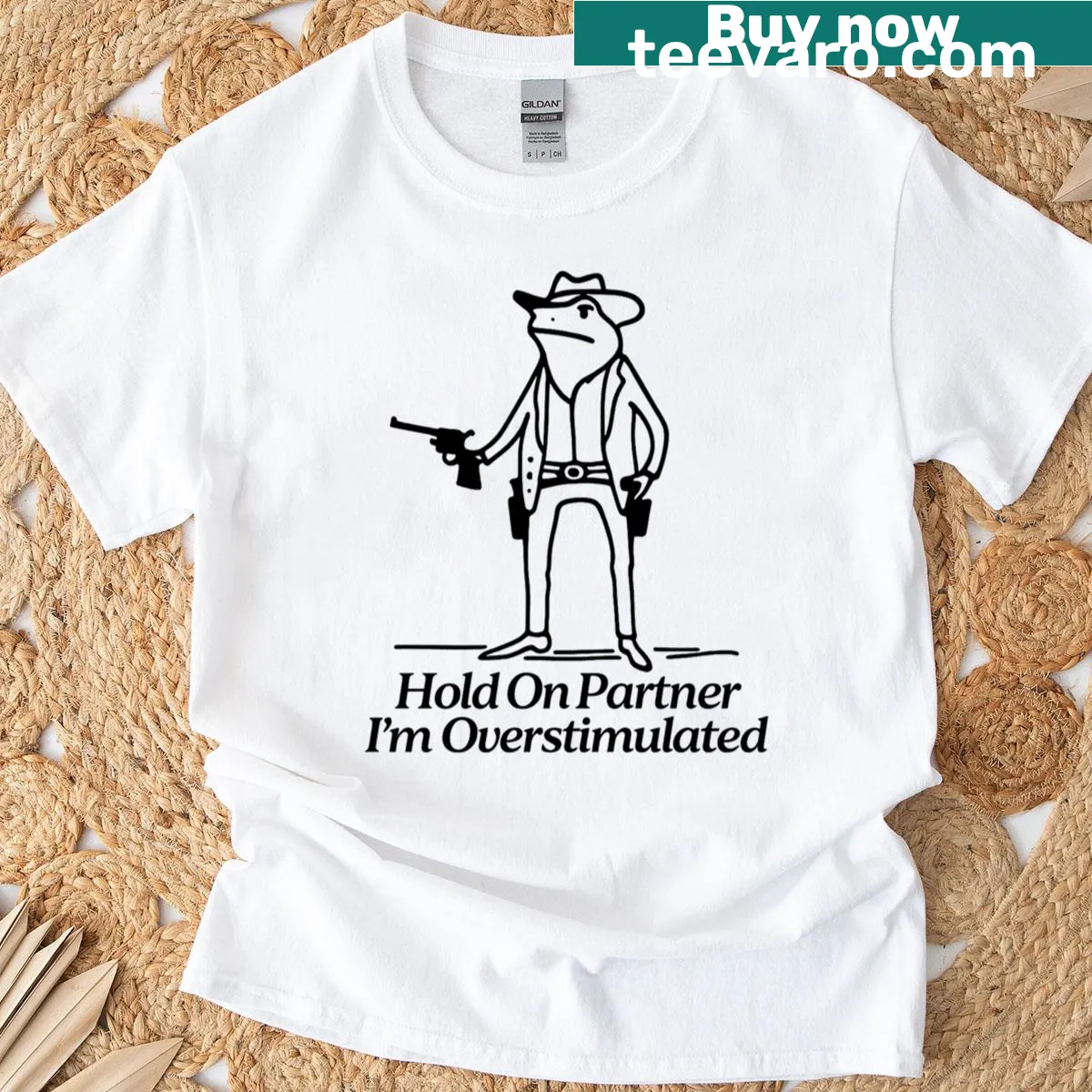 Frog meme design for humorous T-shirt — on a men's t-shirt