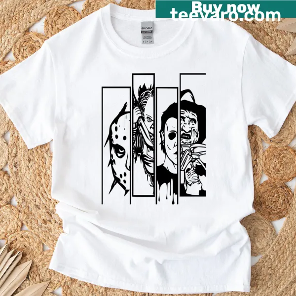 T-shirt featuring iconic imagery from classic horror films
