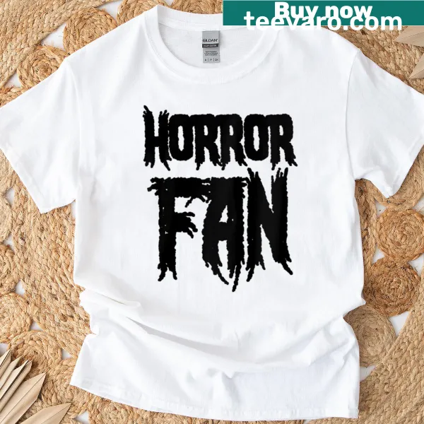 Oversized raglan tee with humorous horror movie graphics