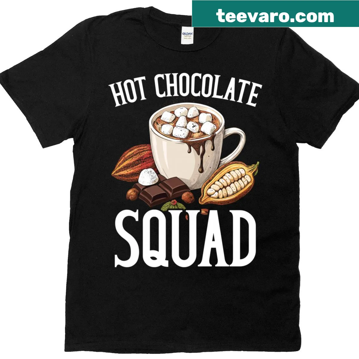 Wholesome graphic celebrating hot chocolate on a t-shirt — on a men's t-shirt