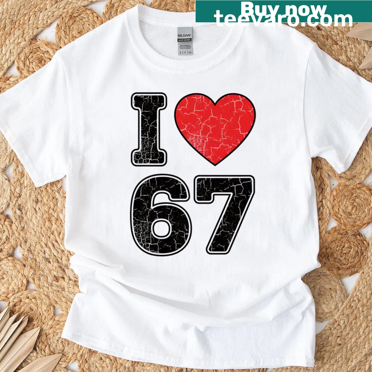 Meme-themed shirt with text: I Love 67 Meme — on a men's t-shirt