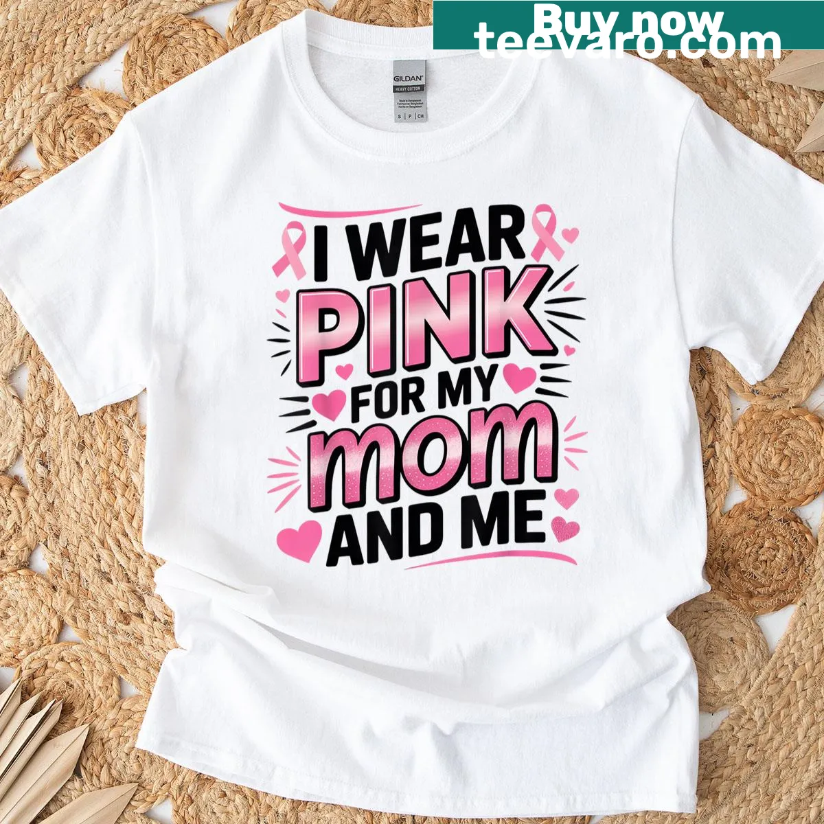 Breast Cancer Awareness T-shirt with supportive message — on a men's t-shirt