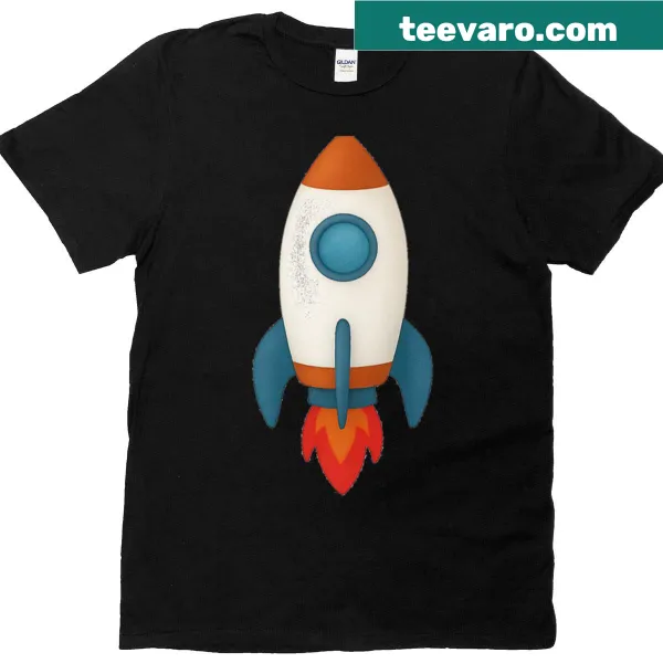 Playful oversized t-shirt with rocket theme design