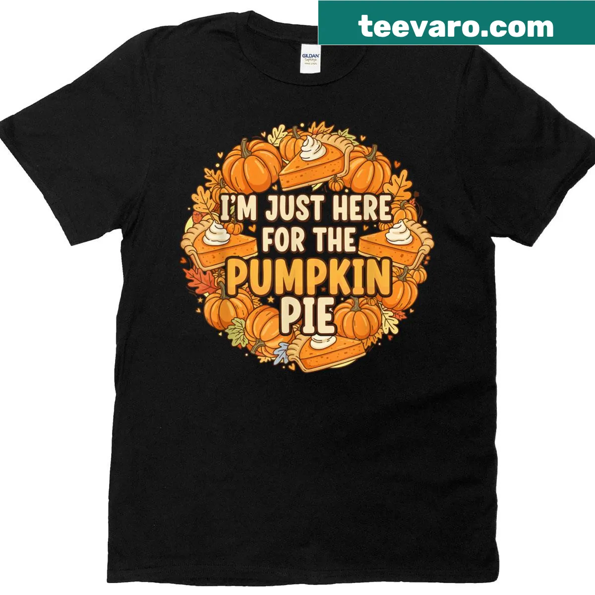Funny Thanksgiving tee featuring text about pumpkin pie — on a men's t-shirt
