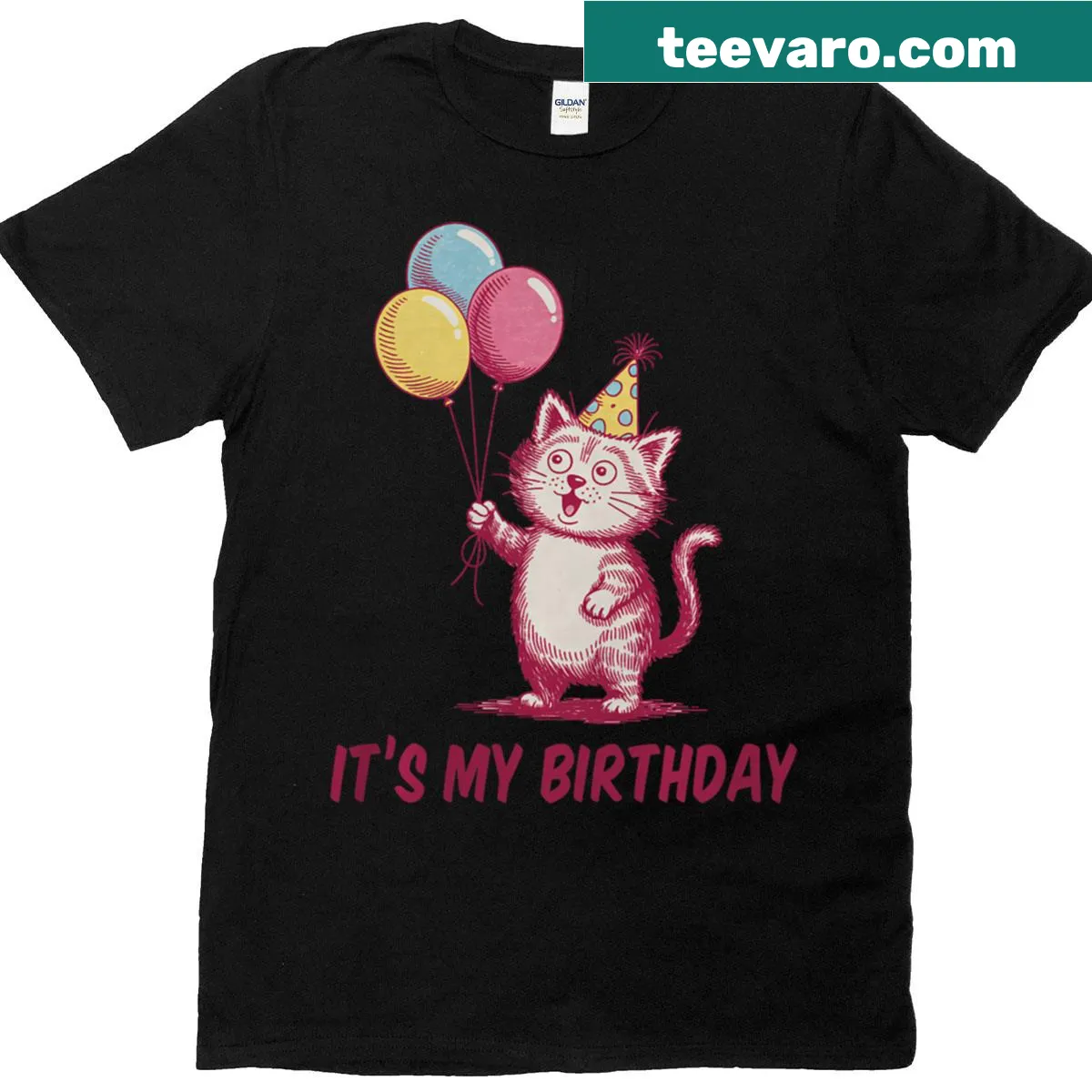 Birthday T-shirt with 'It's My Birthday!' text — on a men's t-shirt