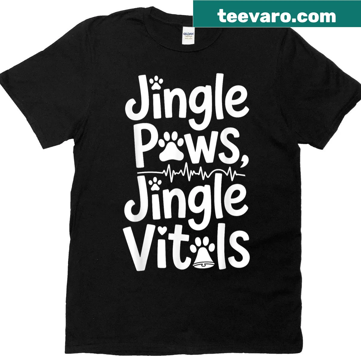 Funny Christmas t-shirt for vet nurses with festive text design — on a men's t-shirt