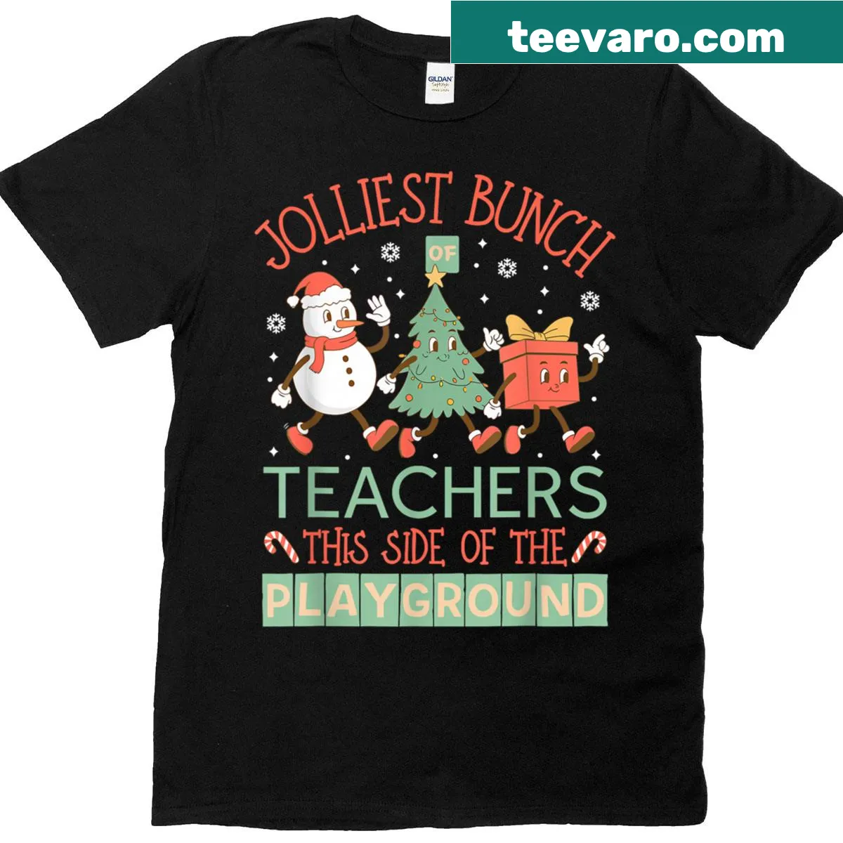 Festive Christmas shirt for teachers with a cheerful holiday message. — on a men's t-shirt