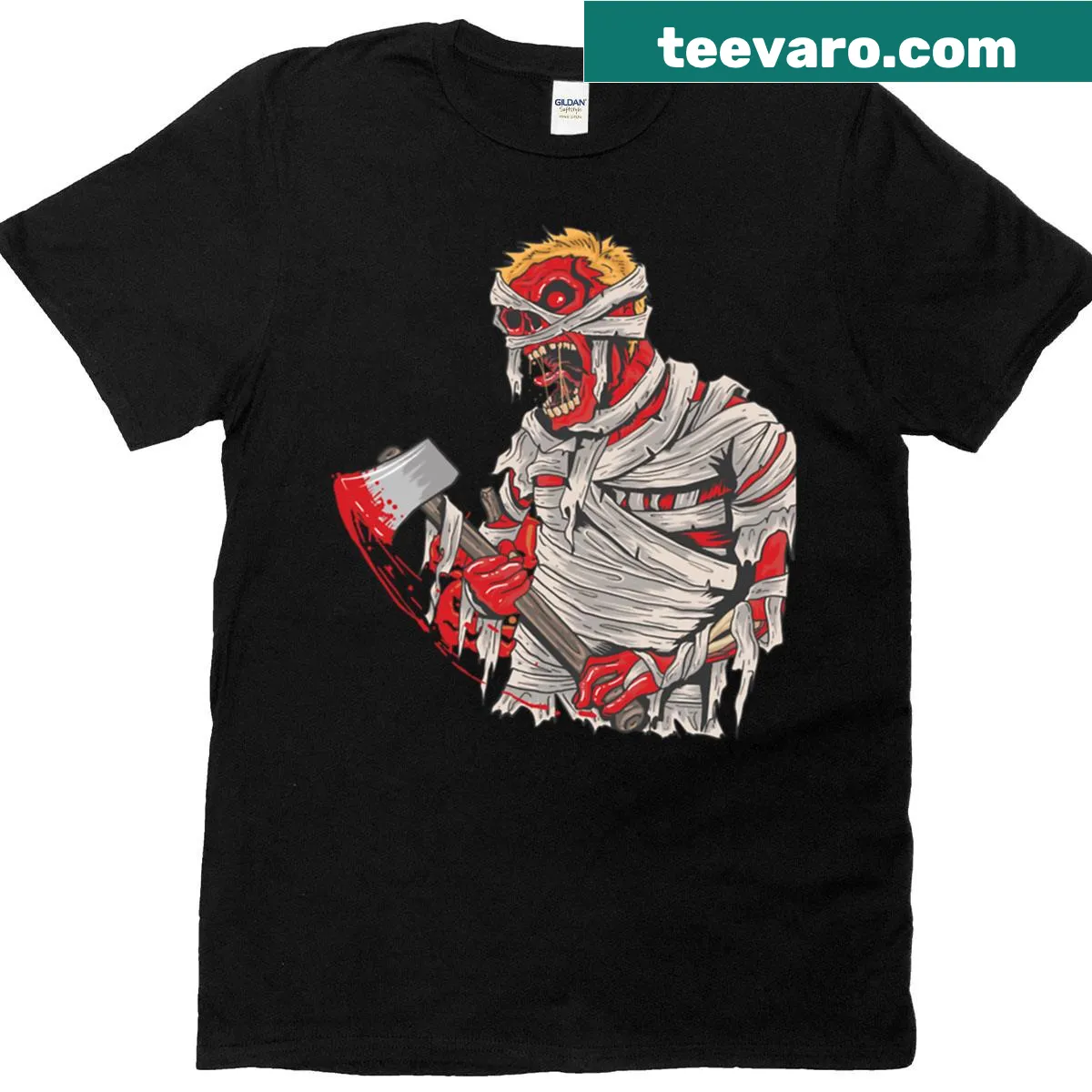 Funny mummy graphic t-shirt for Halloween — on a men's t-shirt