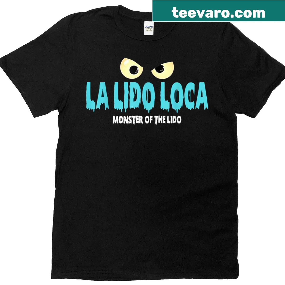 Humorous La Lido Loca monster design T-shirt for travelers — on a men's t-shirt