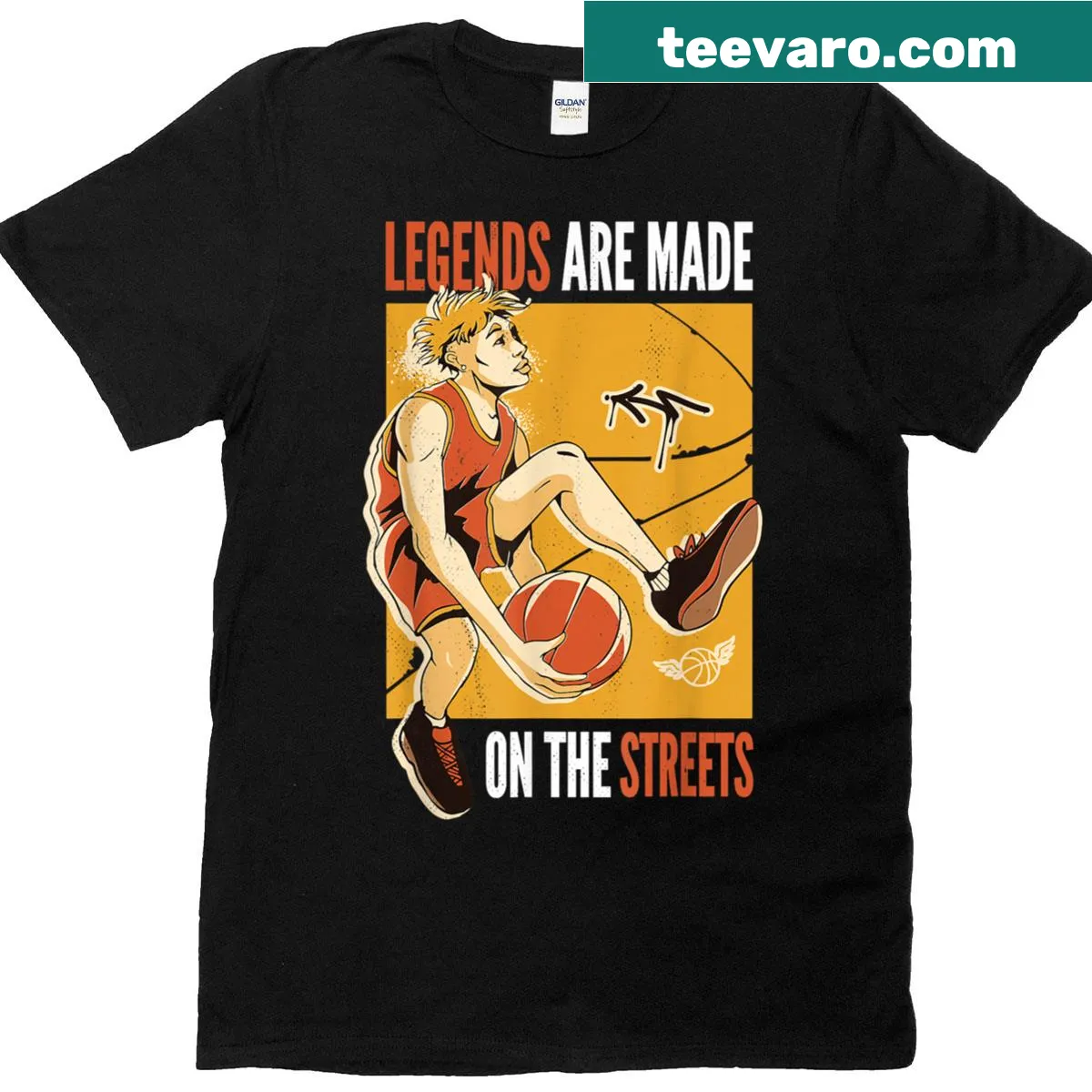 Inspirational Legends Are Made On The Streets Basketball T-shirt — on a men's t-shirt