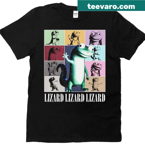 Vintage t-shirt featuring the phrase 'Lizard Lizard Lizard' in a playful design