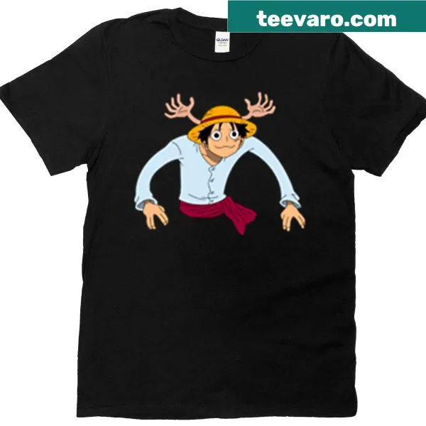 T-shirt featuring Luffy and Chopper from anime, designed for fans.