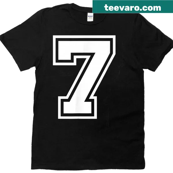 Team sports t-shirt featuring bold graphic design with number 7