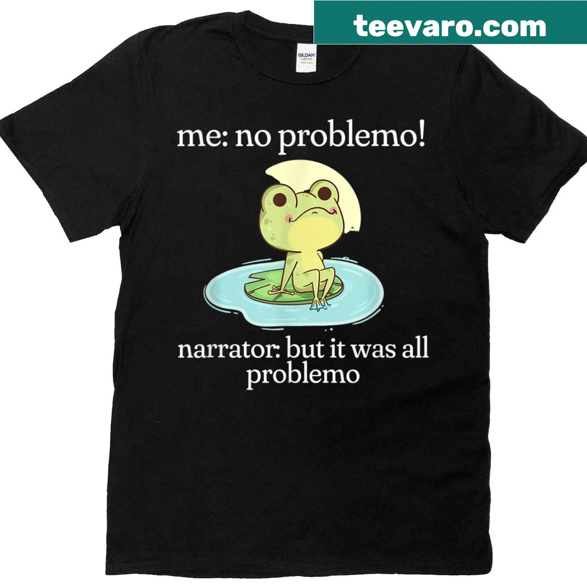 Funny t-shirt with humorous phrase about problems — on a men's t-shirt
