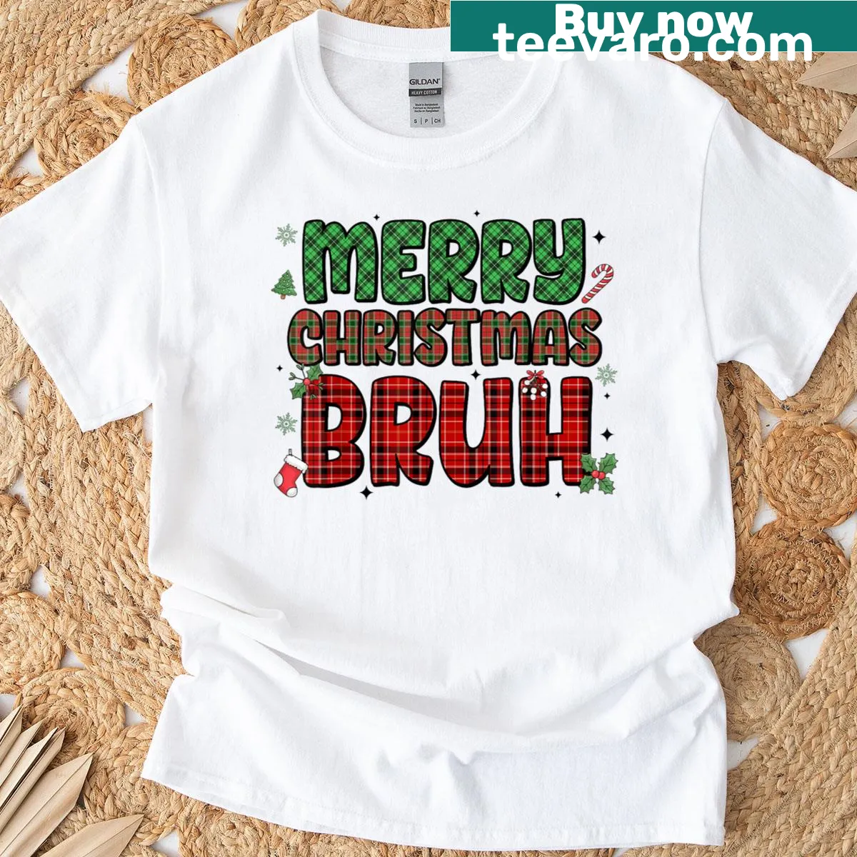 Funny Merry Christmas Bruh t-shirt for boys and teens — on a men's t-shirt