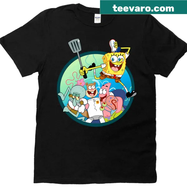 Minimalist t-shirt featuring a cartoon design of Spongebob Squarepants
