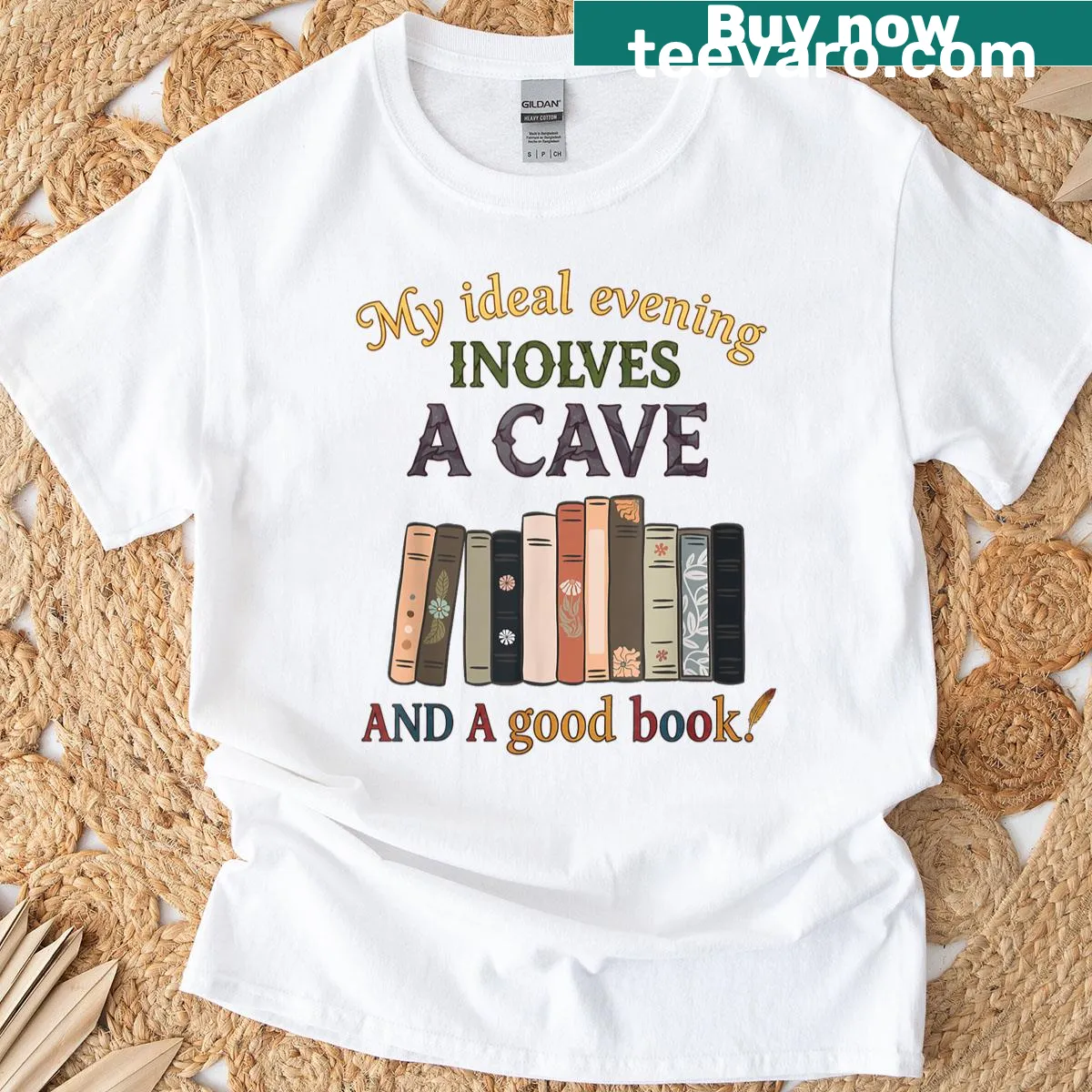 Sentimental book lovers graphic on casual t-shirt — on a men's t-shirt