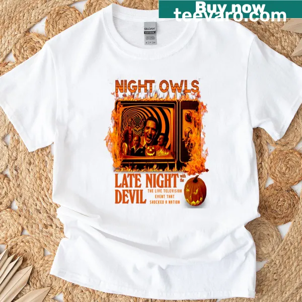 Edgy t-shirt featuring a night owl and devil illustration