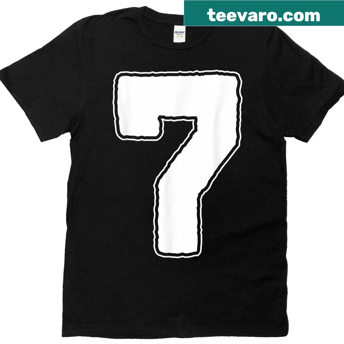 T-shirt featuring the number 7 for a child's 7th birthday celebration — on a men's t-shirt