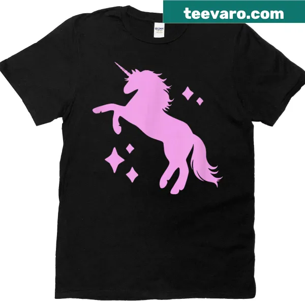Illustrated pink T-shirt with pony and disco heels design for girls